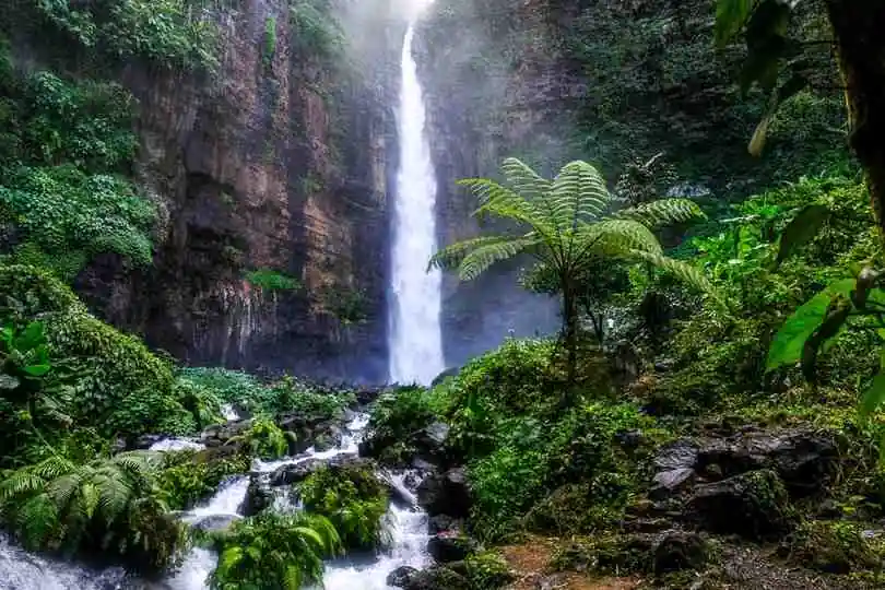 Kapas Biru Waterfall In East Java, Indonesia